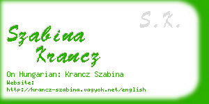 szabina krancz business card